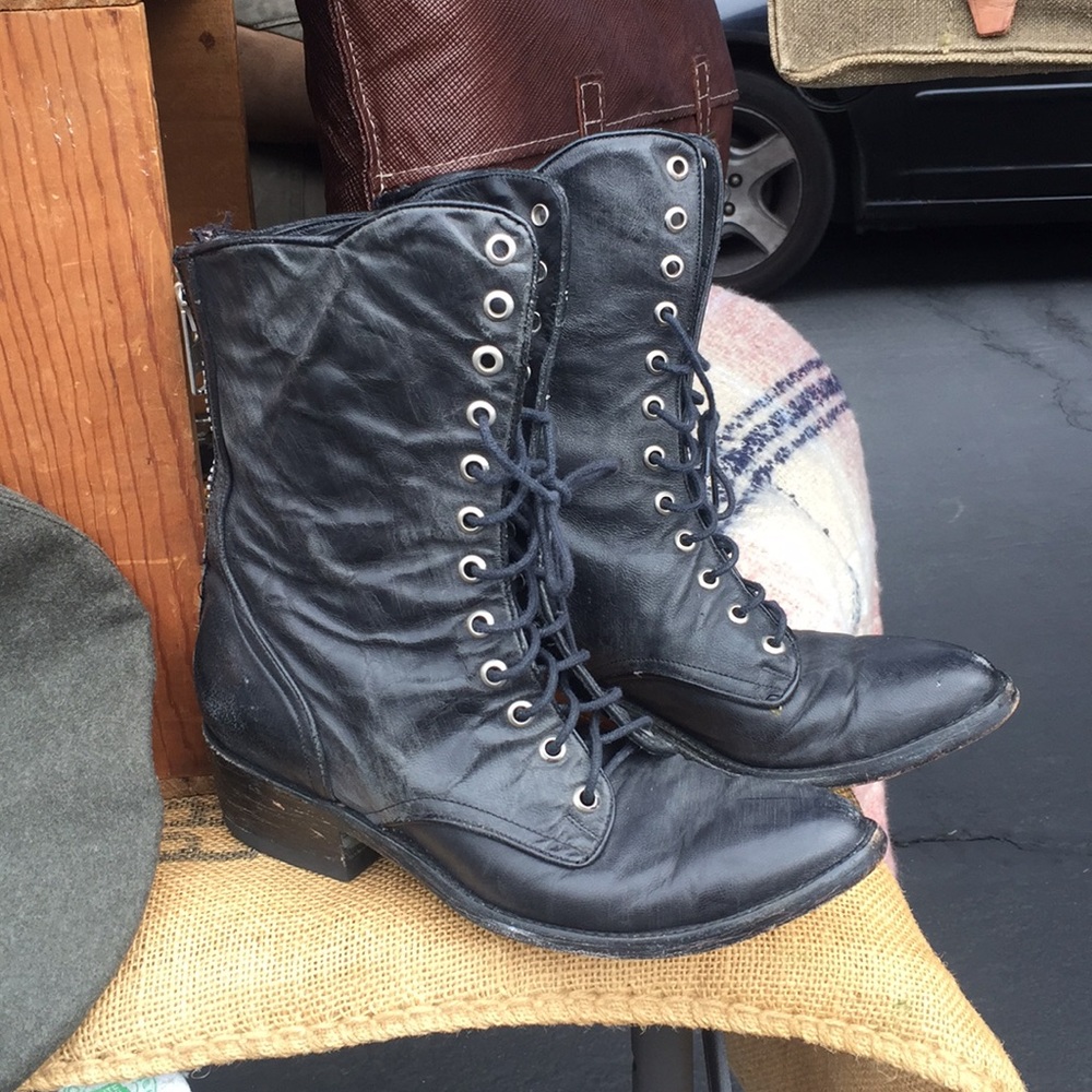 Black Old Gringo Combat Boots